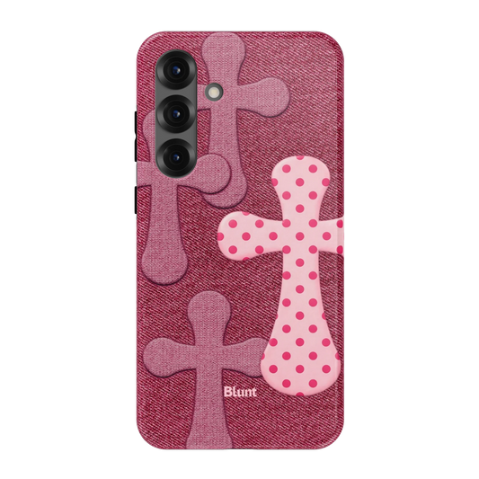 Pink-Polka-Patch-samsung-case-S25 Plus-1
