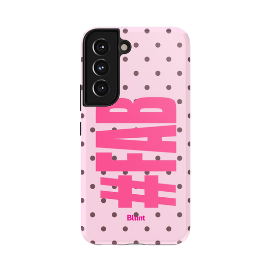 Pink Dot Fab Samsung Case: bold pink hashtag quotes on a pink polka dot background