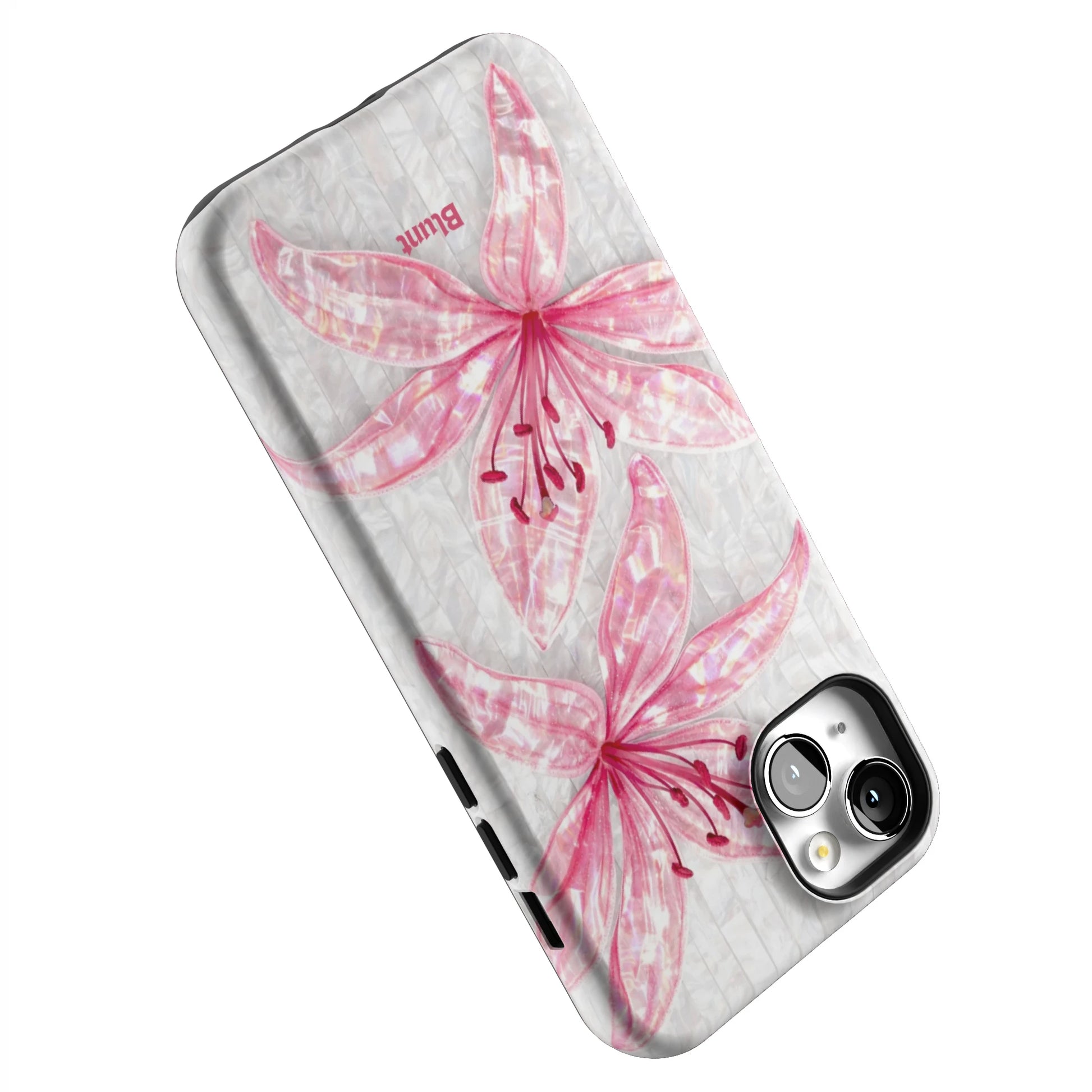 Pink-Floral-Luster-iphone-case-iPhone 14 Plus-4