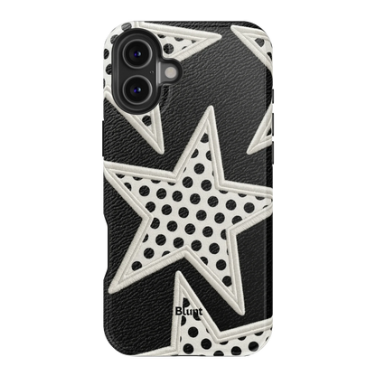 Noir Polka Star iPhone Case