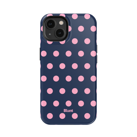 Navy Polka iPhone Case