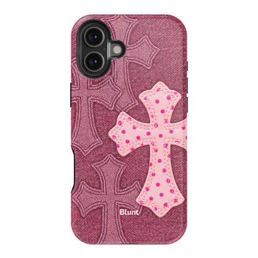 Pink Dottie Cross iPhone Case