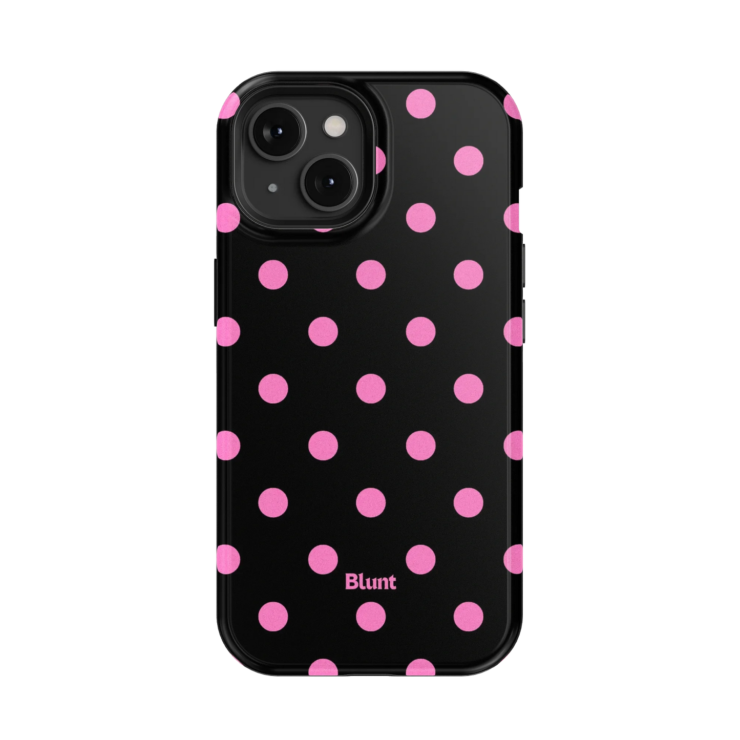 Pink and Black Polka iPhone Case