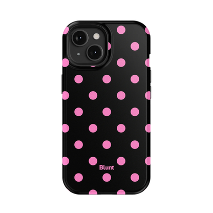 Pink and Black Polka iPhone Case