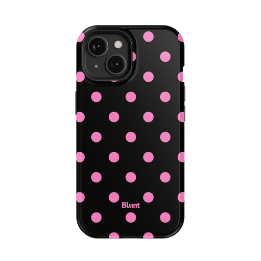 Pink and Black Polka iPhone Case
