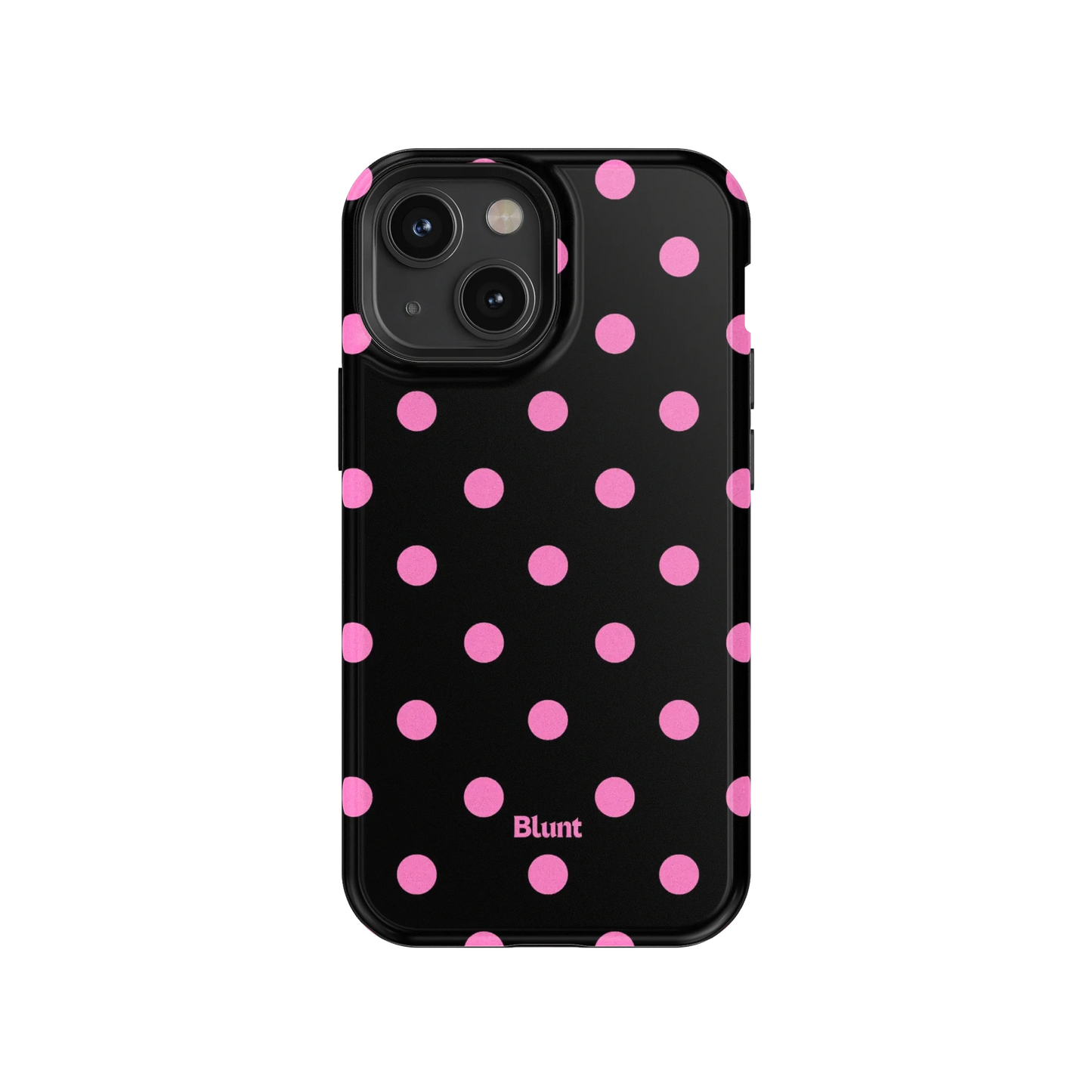 Pink and Black Polka iPhone Case