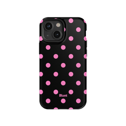 Pink and Black Polka iPhone Case