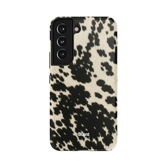Cowhide Samsung Case: bold black spots on a white cowhide ground