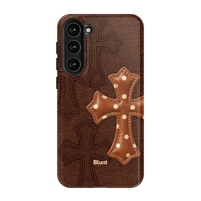 Brown Polka Cross Samsung Case