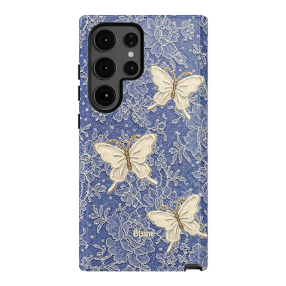 Blue Lace Butterfly Samsung Case
