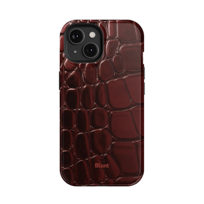 Oxblood Croc iPhone Case