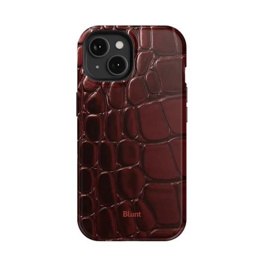 Oxblood Croc iPhone Case
