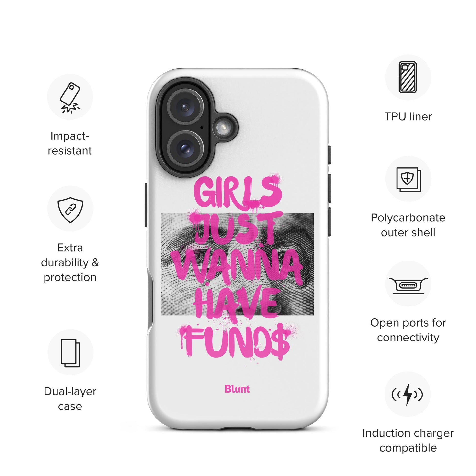 Fund$ White iPhone Case - Blunt Cases