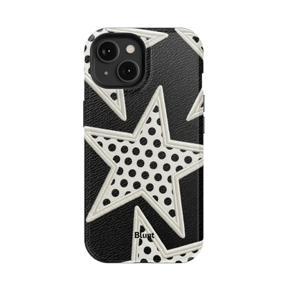 Noir Polka Star iPhone Case