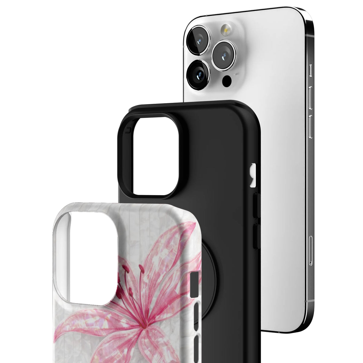 Pink-Floral-Luster-iphone-case-iPhone 13 Pro Max-3