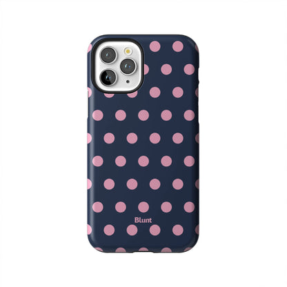 Navy Polka iPhone Case
