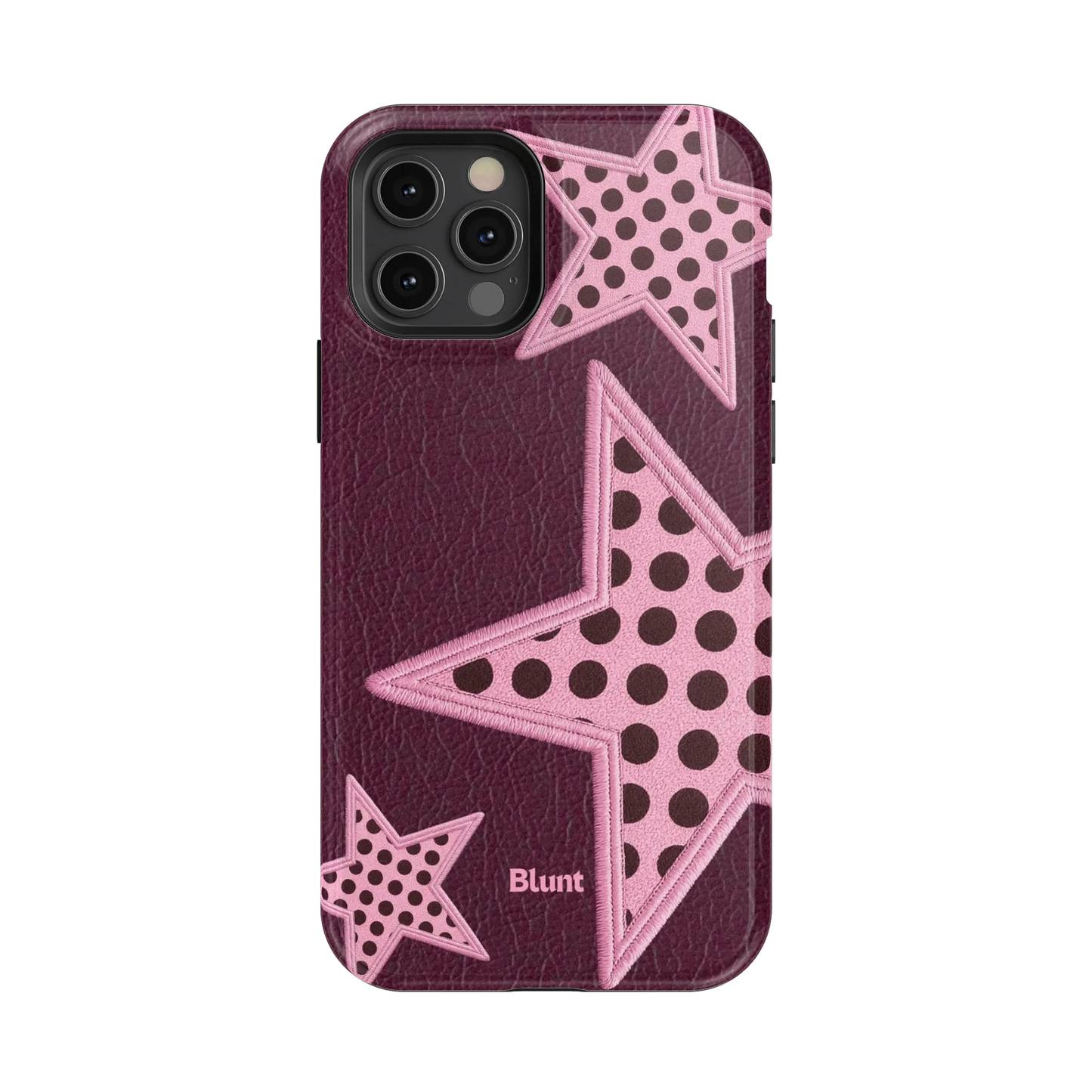 Plum Polka Star iPhone Case