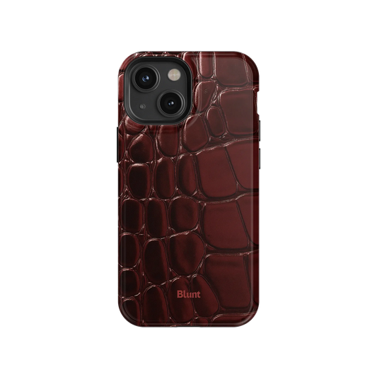 Oxblood Croc iPhone Case