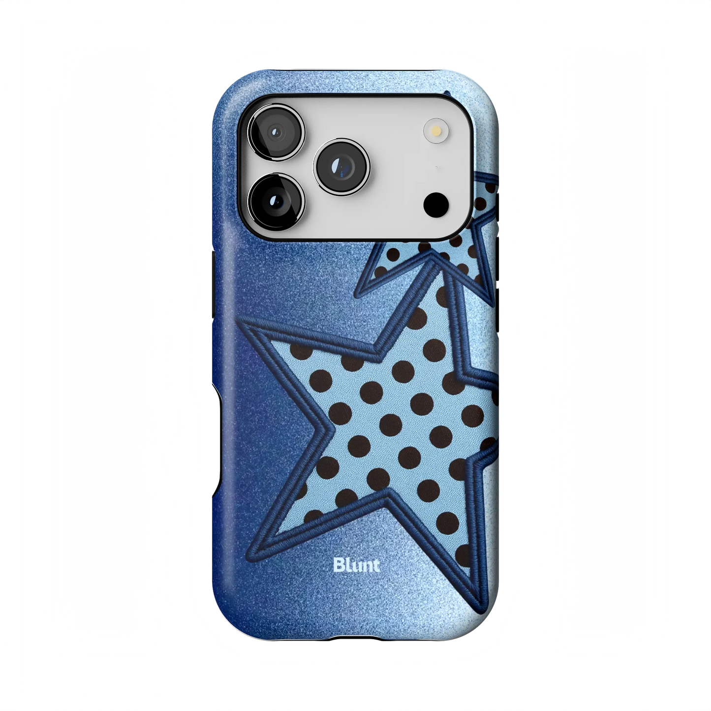 Blue Polka Star iPhone Case