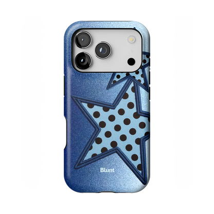 Blue Polka Star iPhone Case