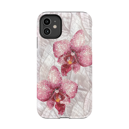 Pink Mosaic Orchids iPhone Case