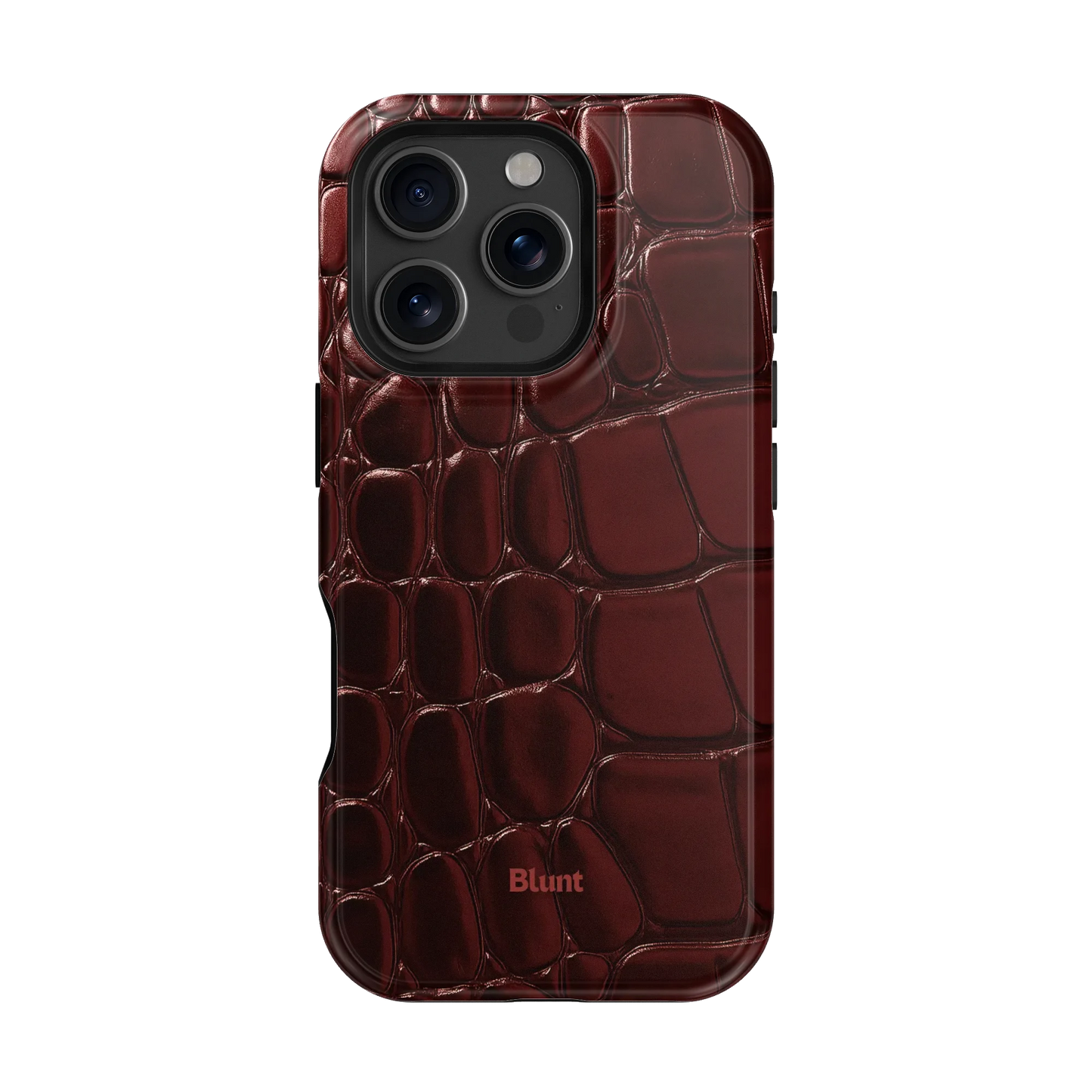 Oxblood Croc iPhone Case