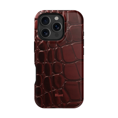 Oxblood Croc iPhone Case