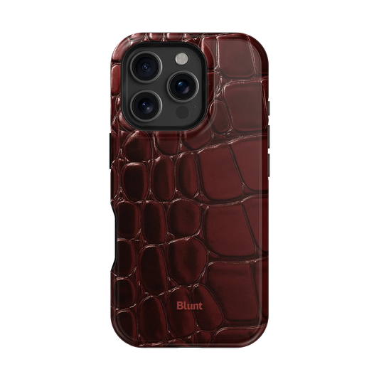 Oxblood Croc iPhone Case
