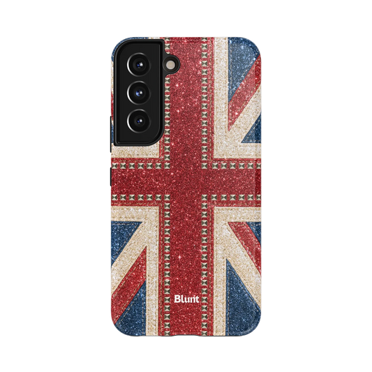 Classic Union Samsung Case: a glittery Union Jack design in red, white, and blue