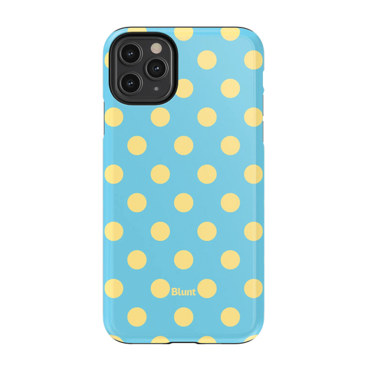Blue Butter Polka iPhone Case