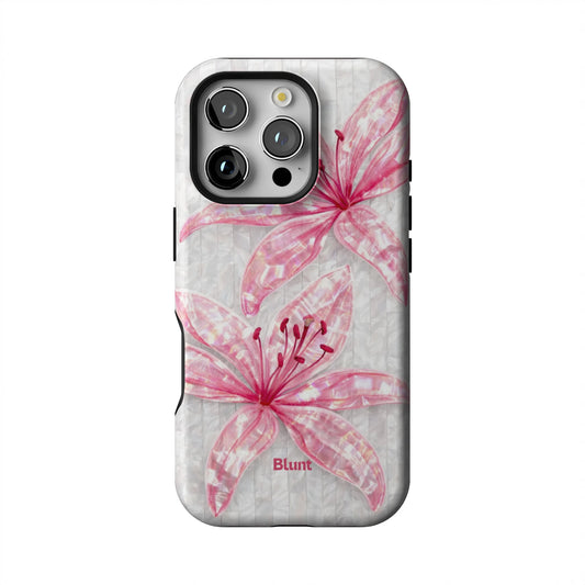 Pink-Floral-Luster-iphone-case-iPhone 16 Pro-1