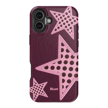 Plum Polka Star iPhone Case