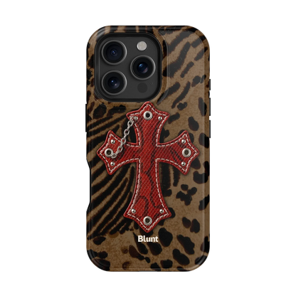 Leopard Red Cross iPhone Case
