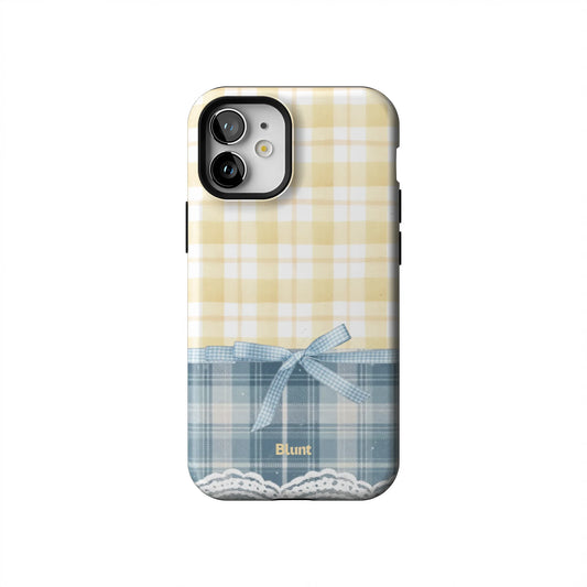 Blue-Lemonplaid-iphone-case-iPhone 12 Mini-1