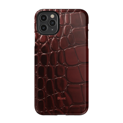 Oxblood Croc iPhone Case