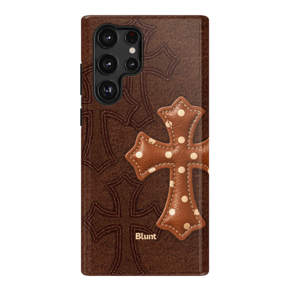 Brown Polka Cross Samsung Case