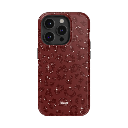 Burgundy Cheetah Print iPhone Case