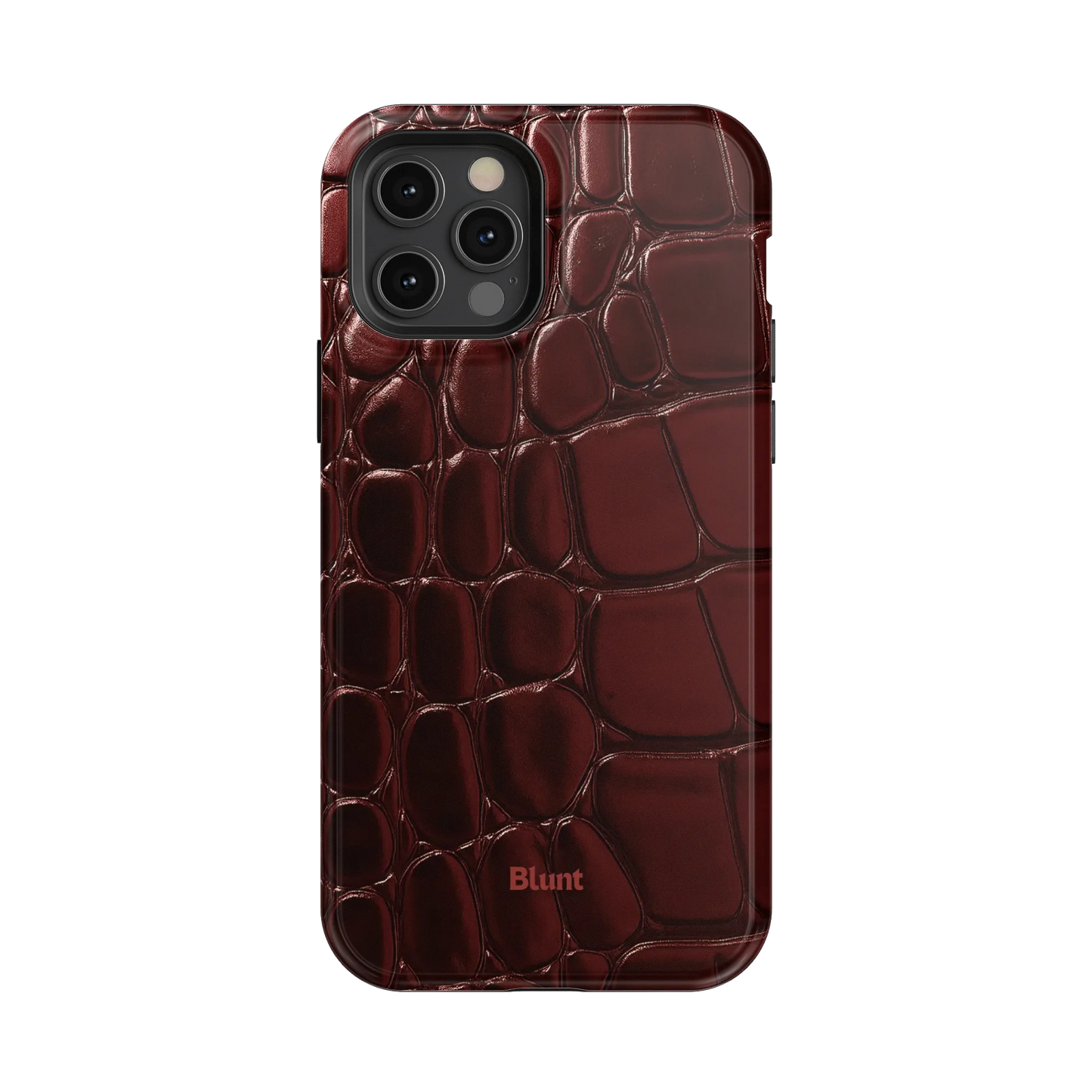 Oxblood Croc iPhone Case