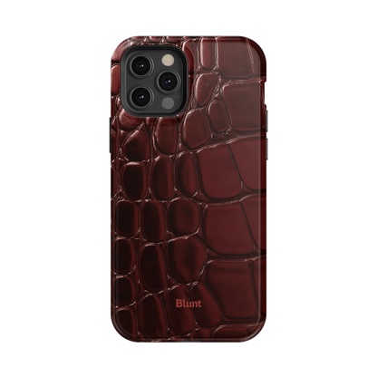 Oxblood Croc iPhone Case