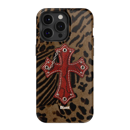 Leopard Red Cross iPhone Case