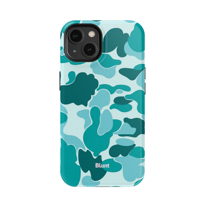 Aqua Camo iPhone Case