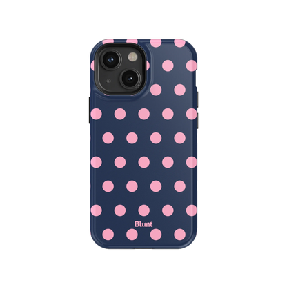 Navy Polka iPhone Case
