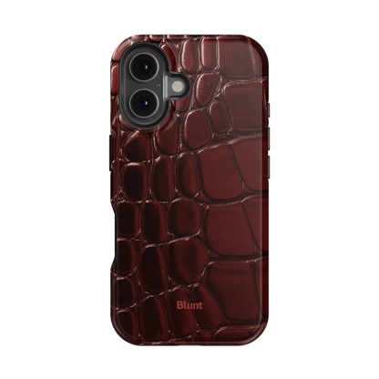 Oxblood Croc iPhone Case