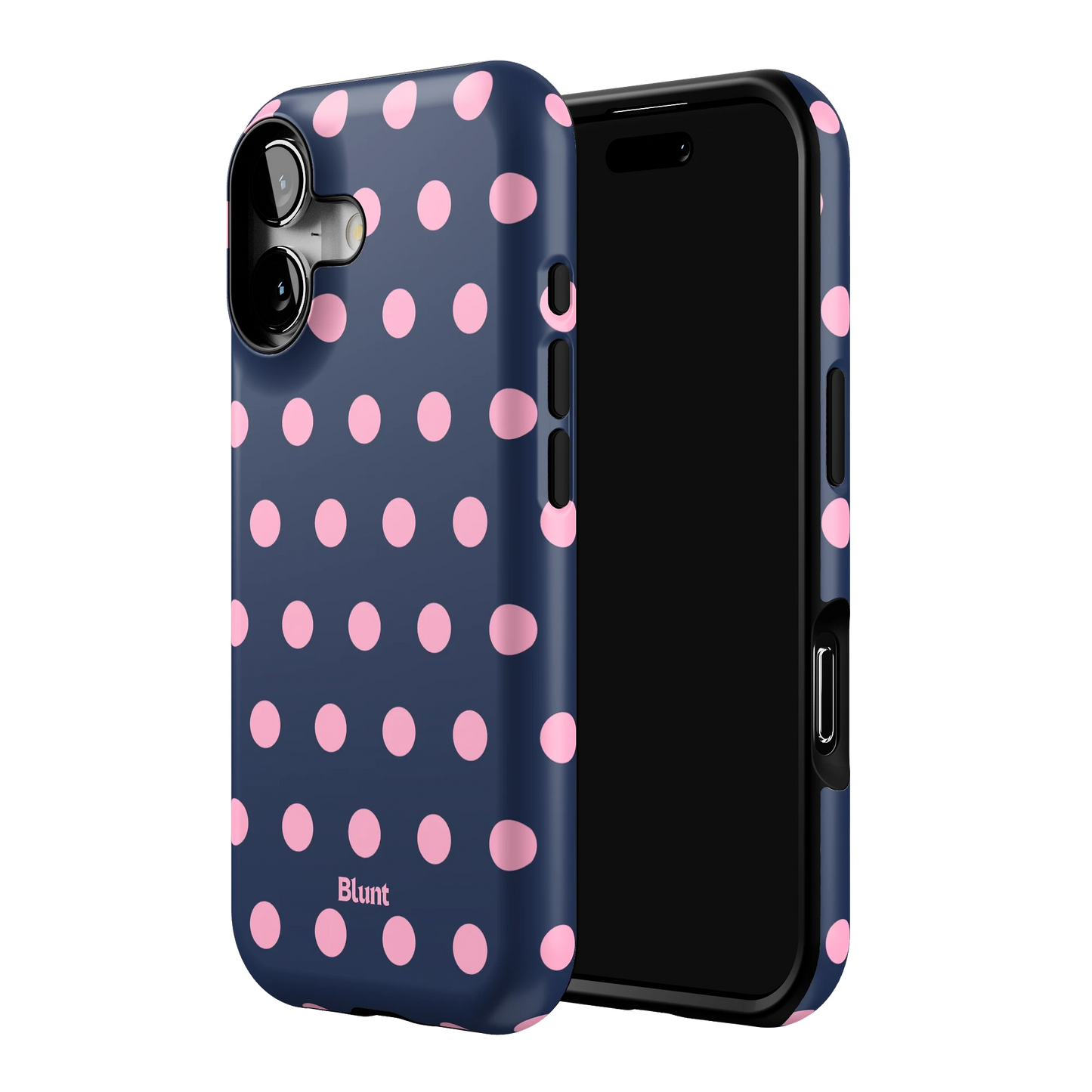 Navy Polka iPhone Case