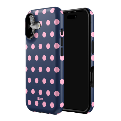 Navy Polka iPhone Case