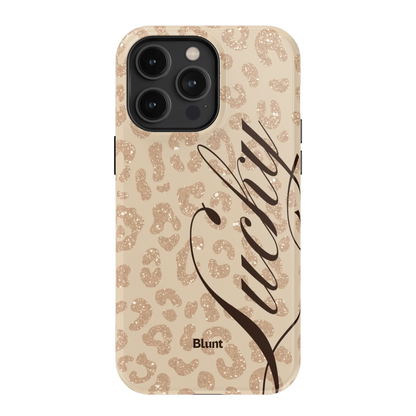 Cream Cheetah Lucky iPhone Case