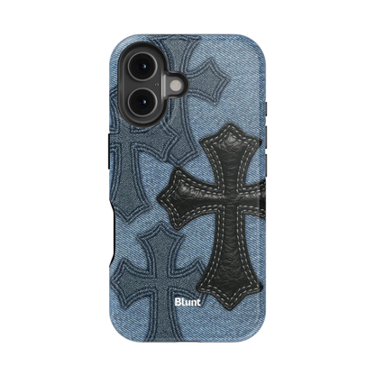 Denim Black Cross iPhone Case