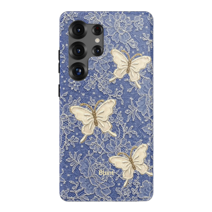 Blue Lace Butterfly Samsung Case