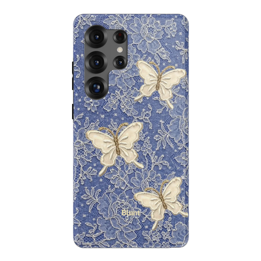 Blue Lace Butterfly Samsung Case