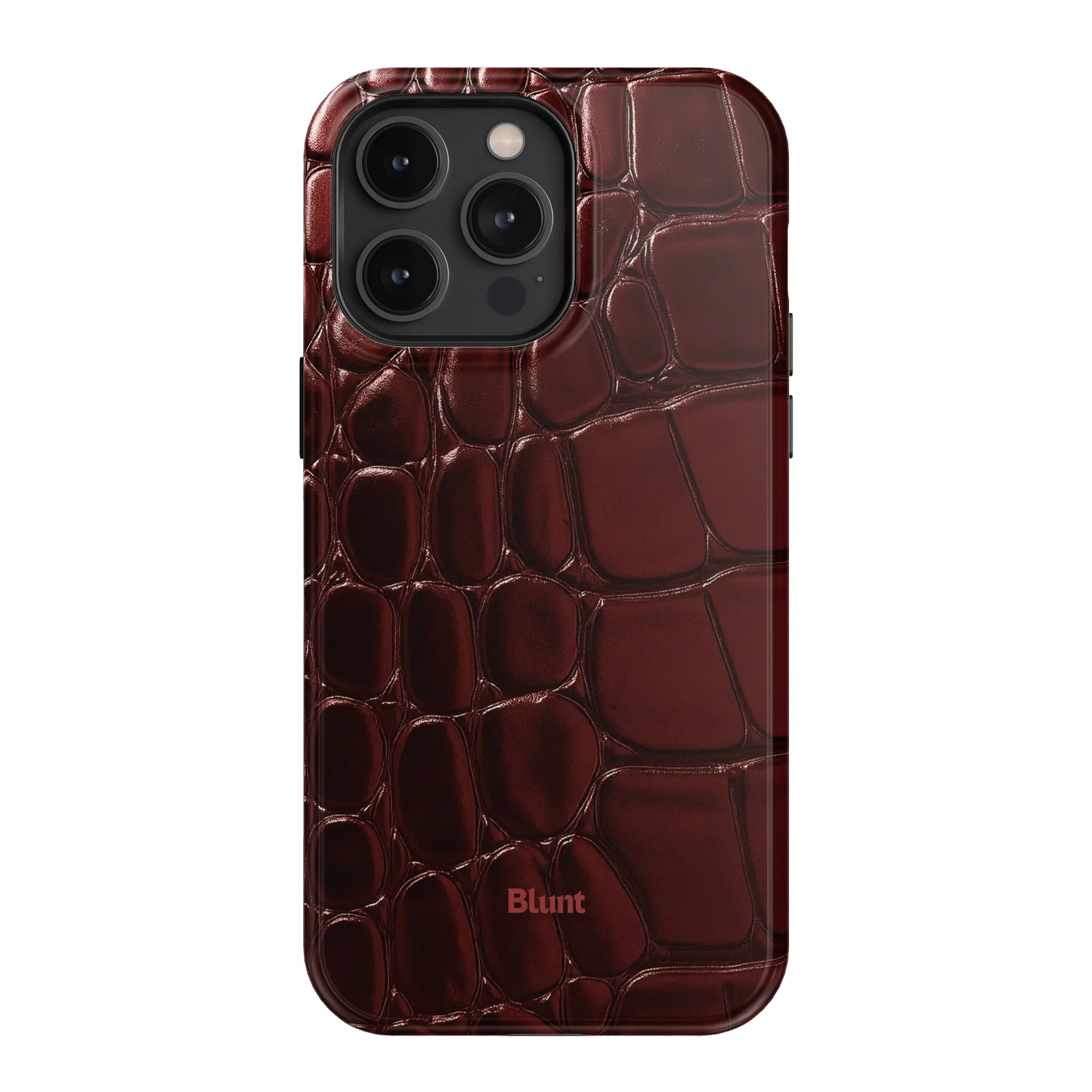 Oxblood Croc iPhone Case